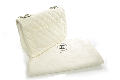 Chanel Lambskin Quilted Jumbo Flap White 4 of 10