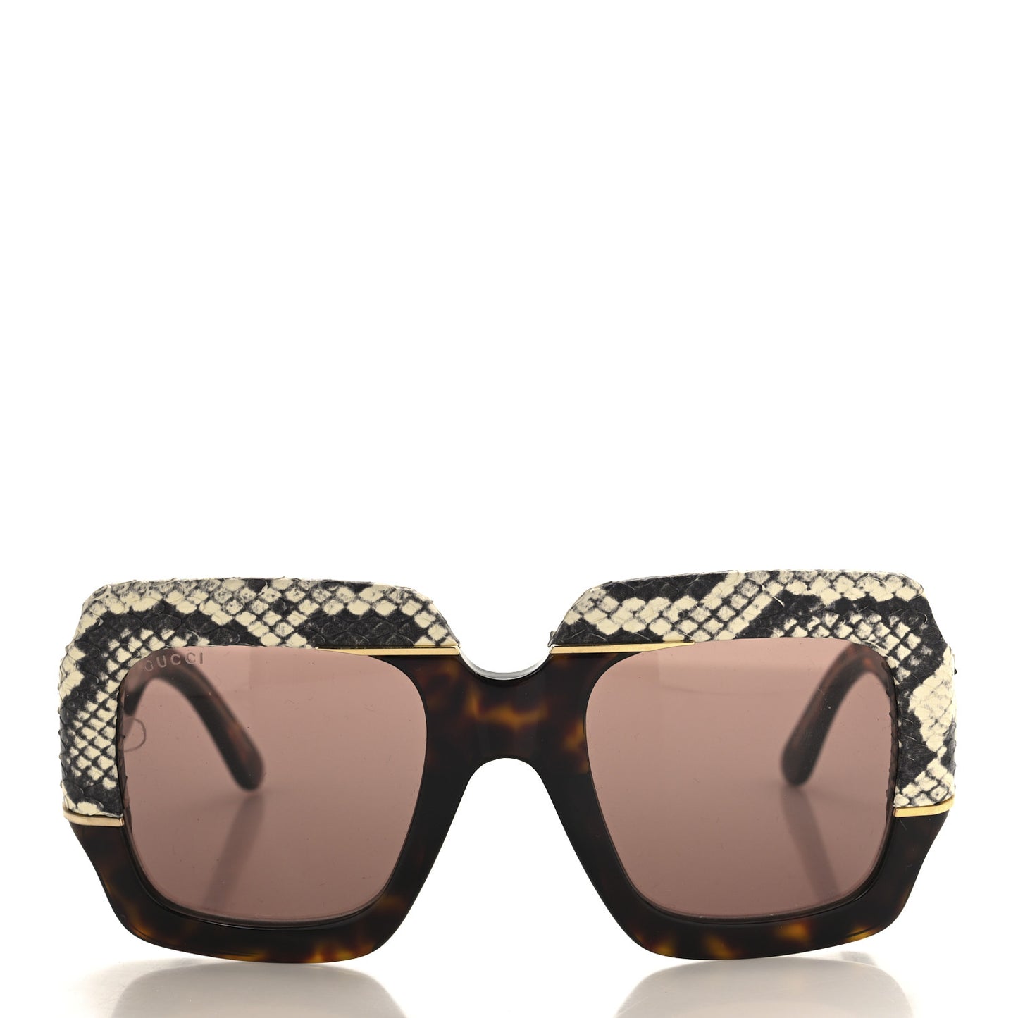 Snakeskin Acetate Square Sunglasses GG0484S Havana