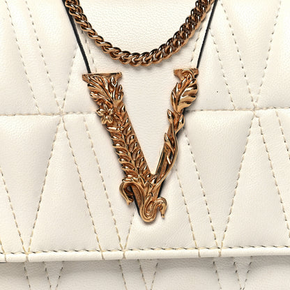 Versace Nappa Quilted Virtus Evening Bag White 7 of 12