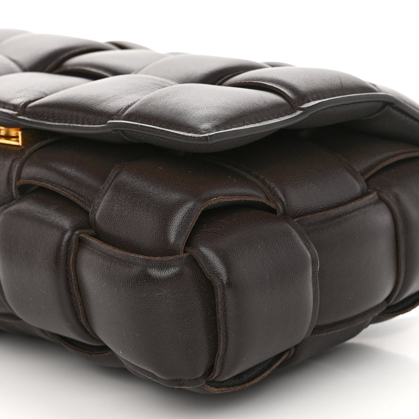 Nappa Maxi Intreccio Padded Cassette Crossbody Bag Fondente
