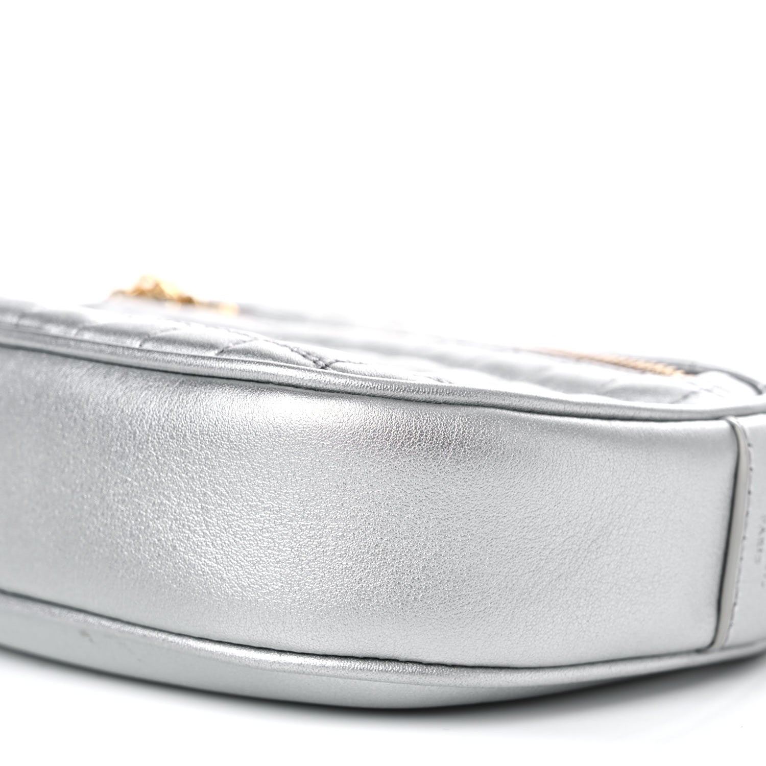 Celine Laminated Calfskin Quilted Small C Charm Bag Silver 9 of 9