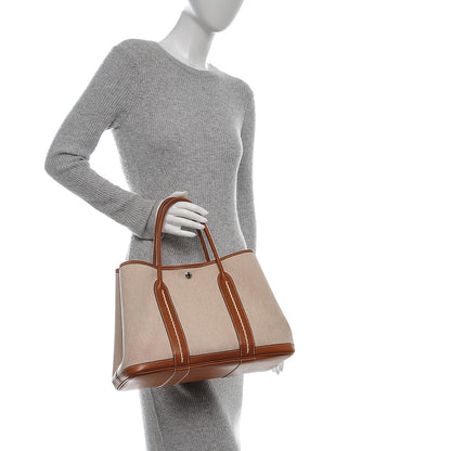 Hermes Barenia Toile Garden Party 36 MM Tote Ecru 2 of 8