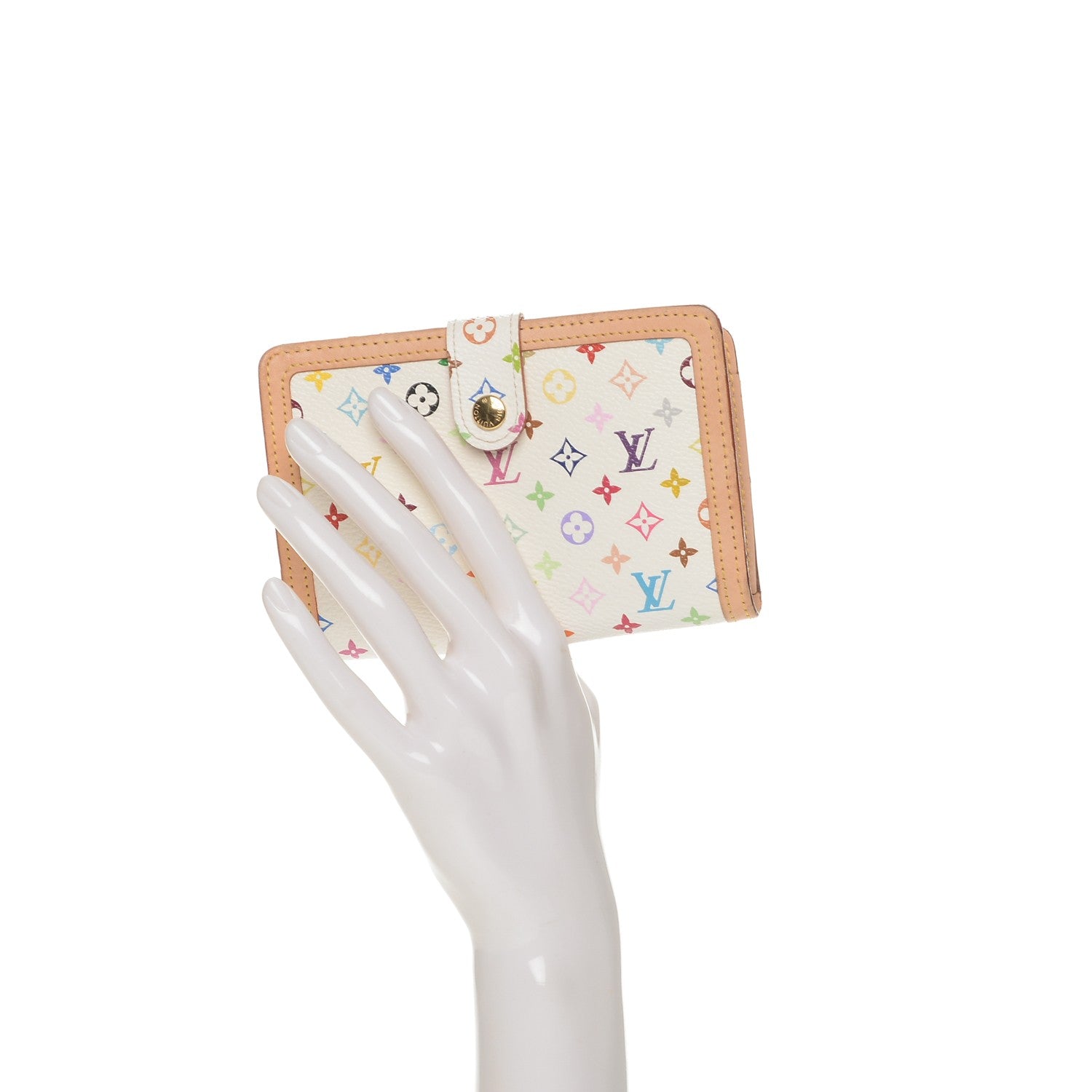 Louis Vuitton Monogram Multicolor French Purse Wallet White 2 of 7