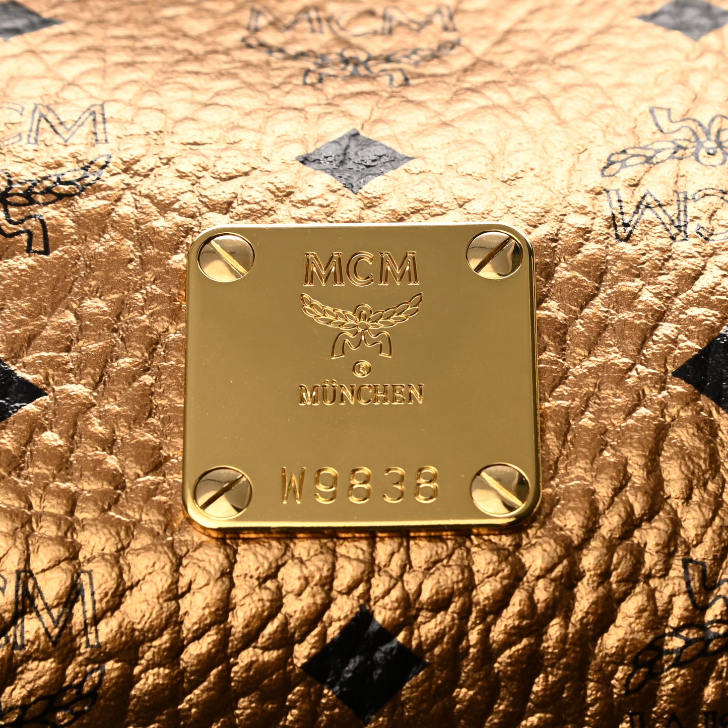 Metallic Visetos Traveler Weekender Duffle Bag Gold