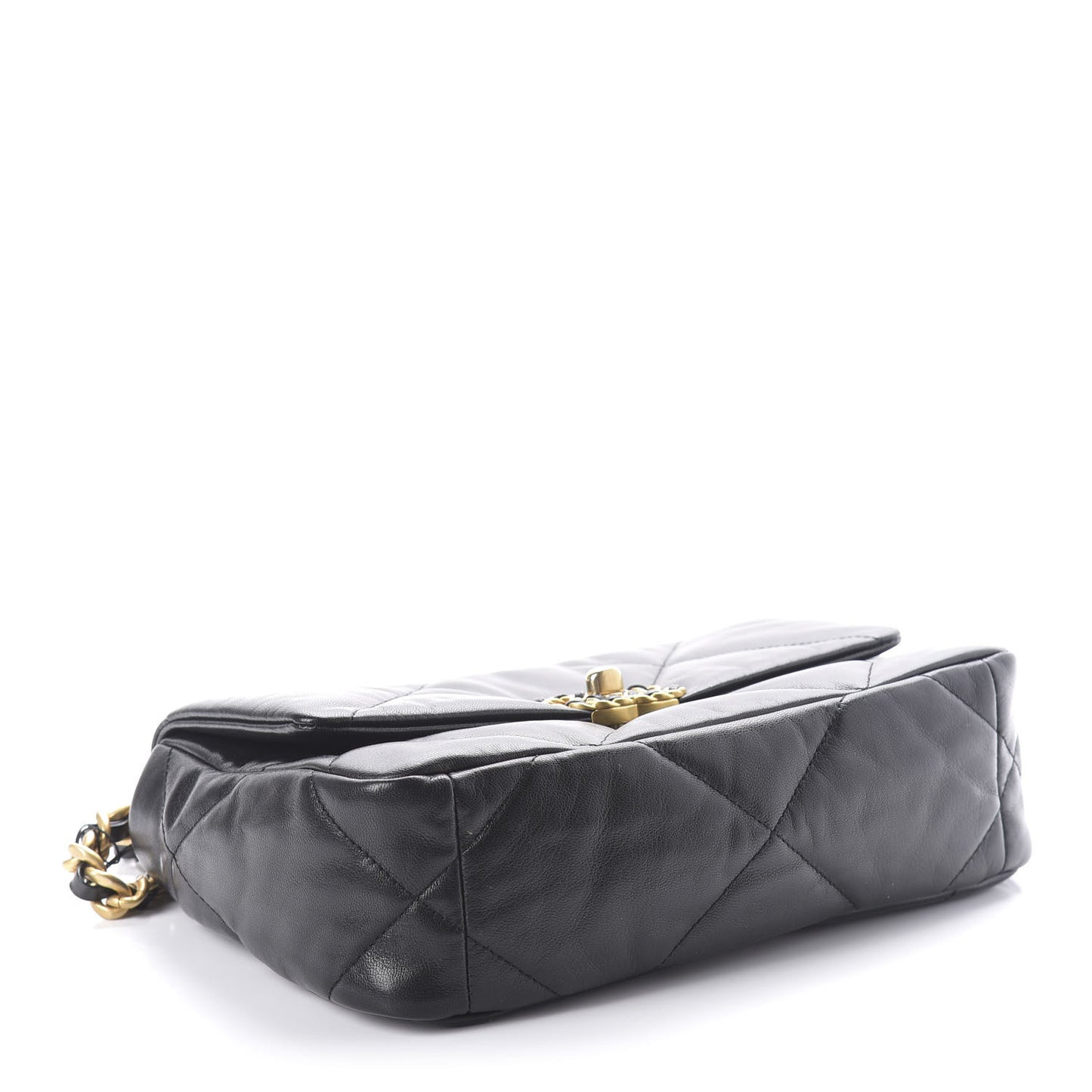 Goatskin Quilted Medium 19 Flap Black