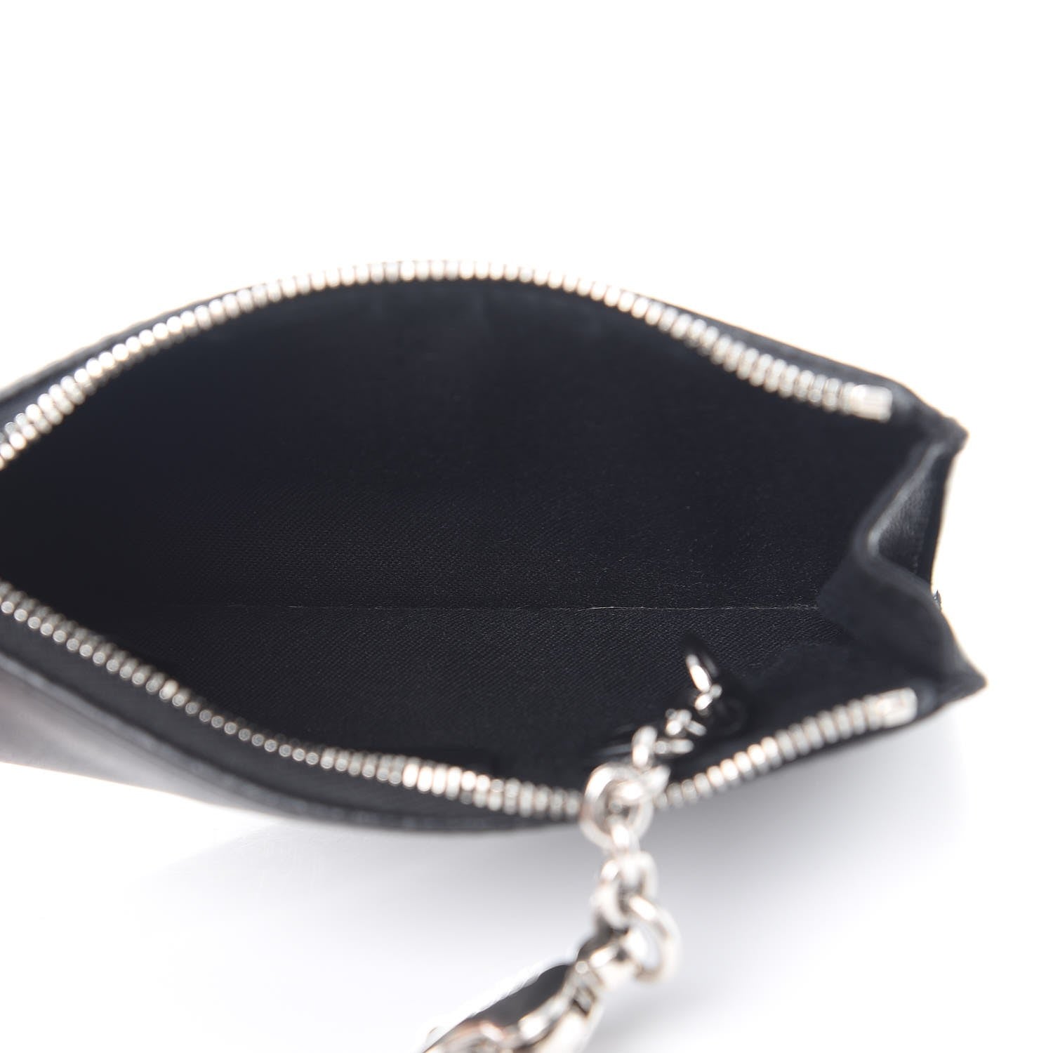 Fendi Vitello Elite Heart Coin Pouch Key Case Black 5 of 8