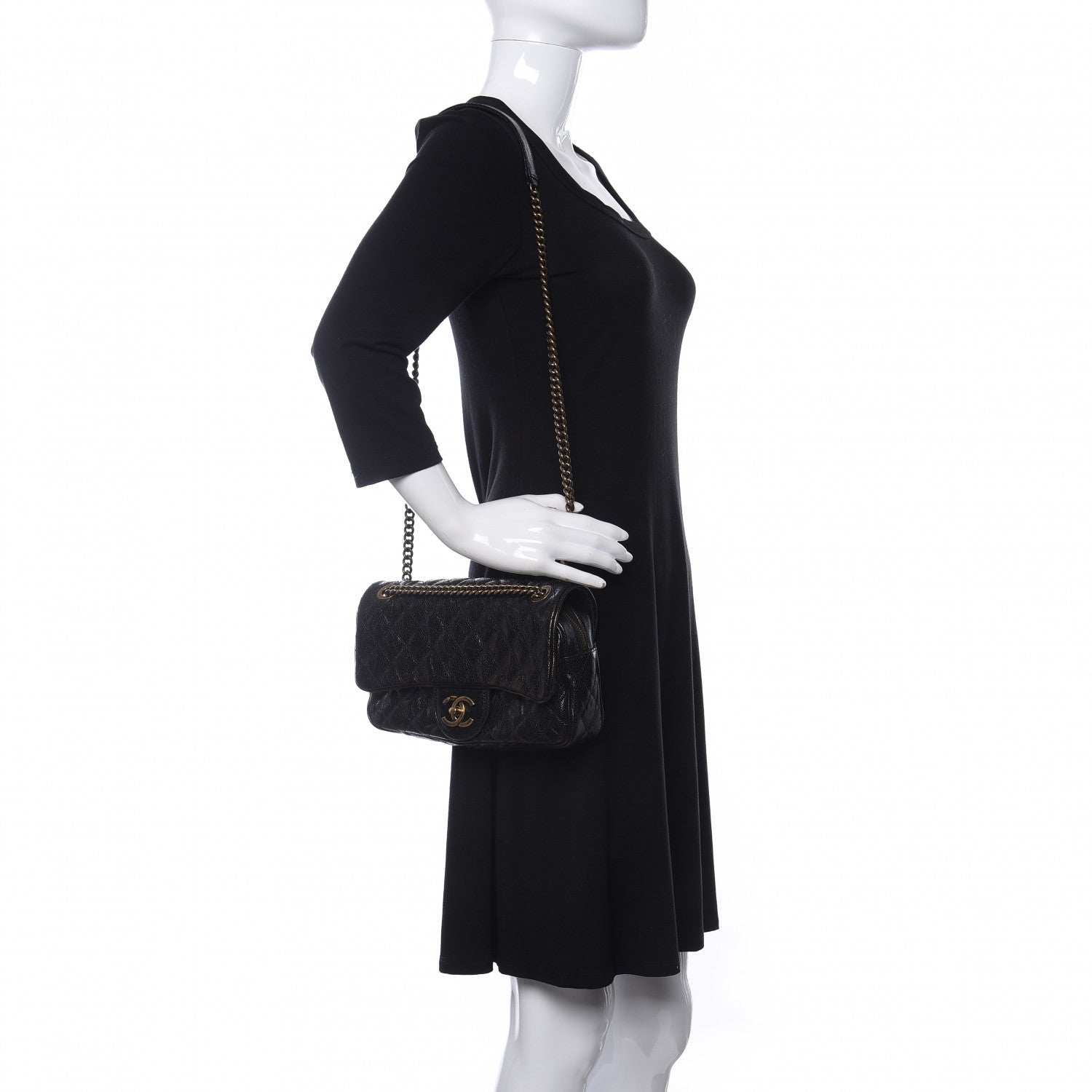 Chanel Crumpled Grained Calfskin Quilted Small Shiva Flap Black 2 of 10