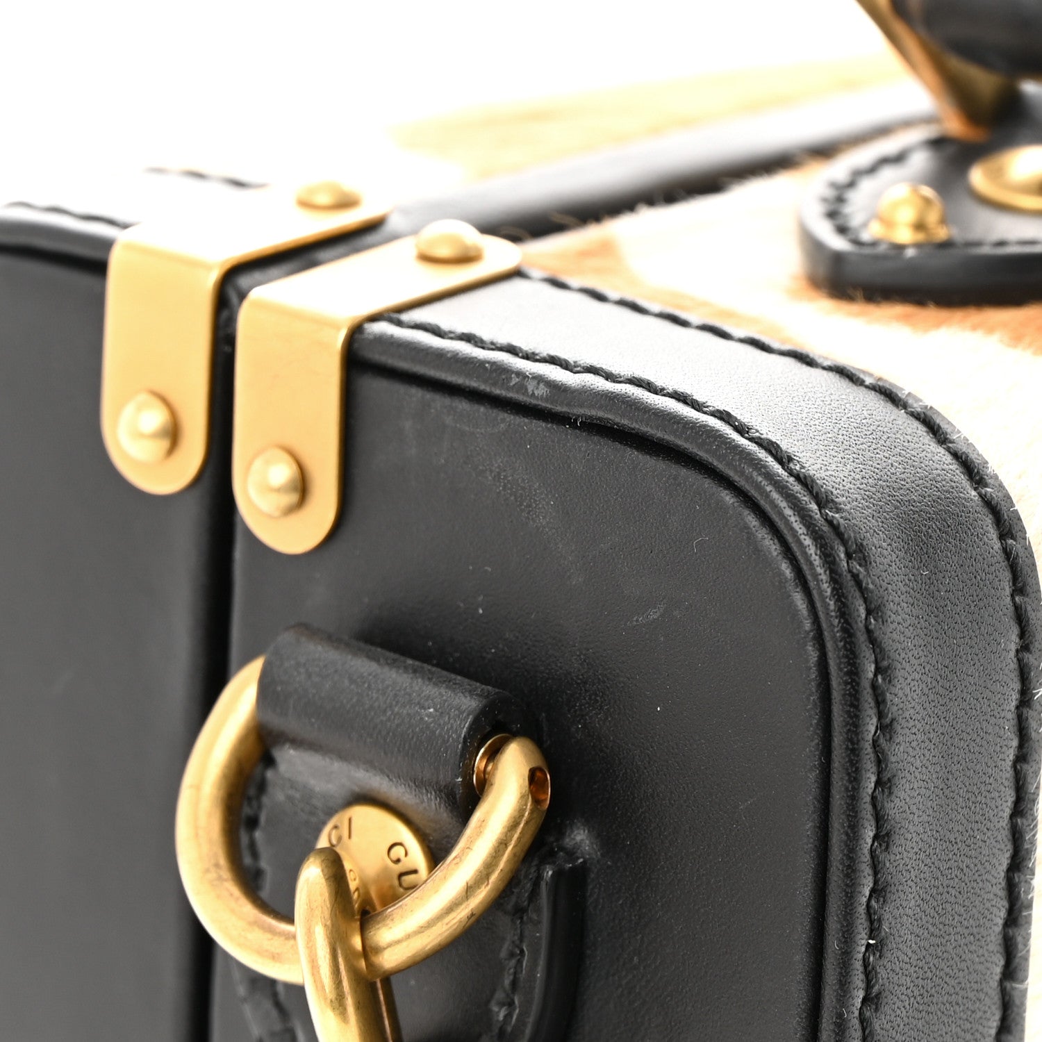 Gucci Pony Hair Giraffe Print Small Suitcase 10 of 13