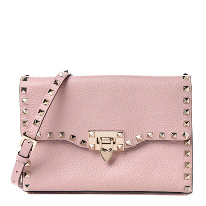Valentino Garavani Pebbled Calfskin Medium Rockstud Flip Lock Crossbody Bag Loto 1 of 9