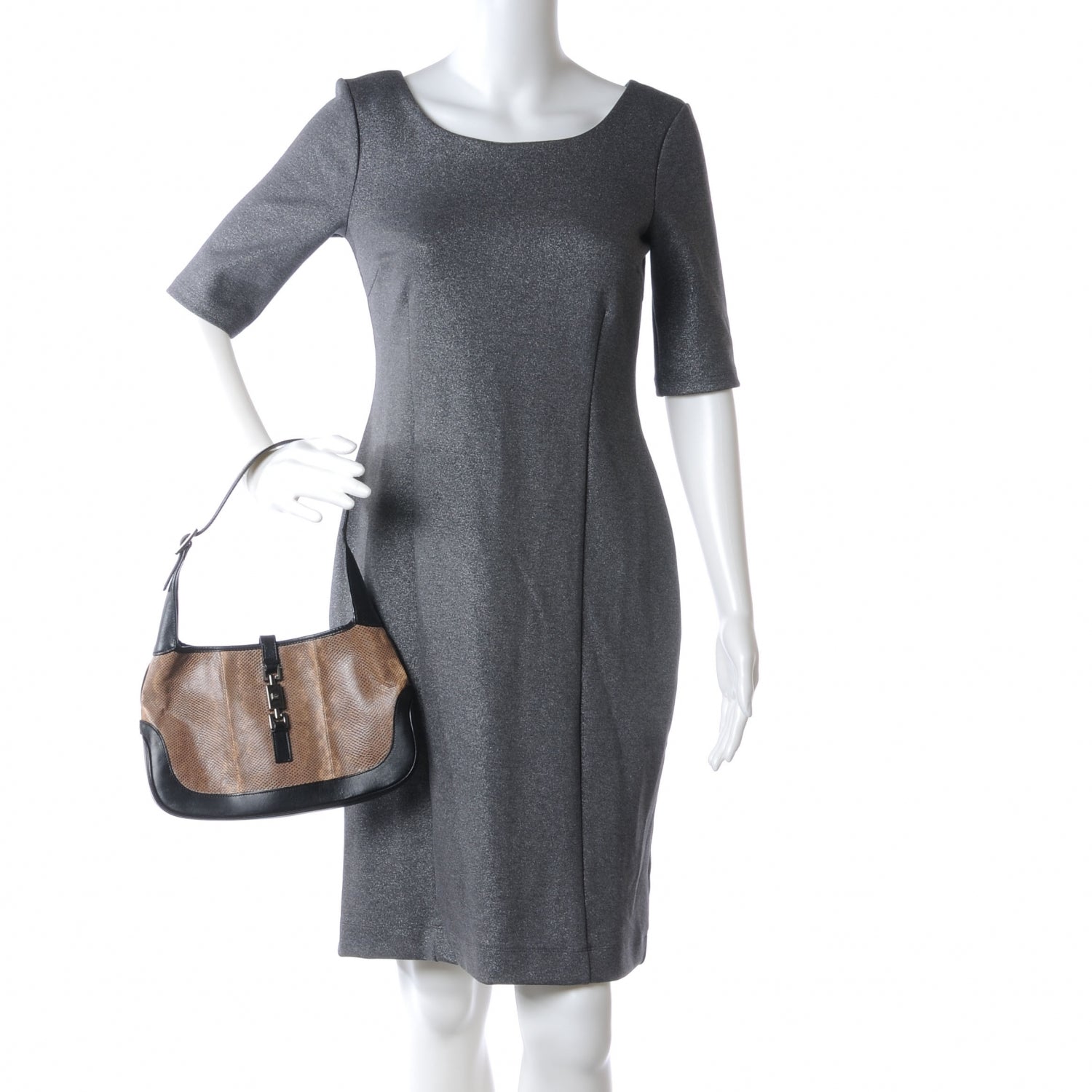Gucci Lizard Jackie O Shoulder Bag 2 of 7