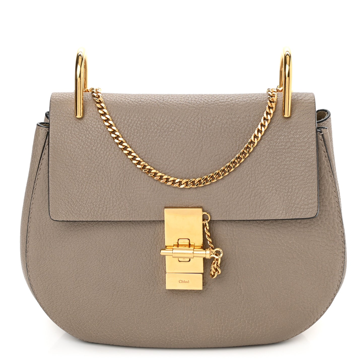 Grained Lambskin Drew Shoulder Bag Motty Grey