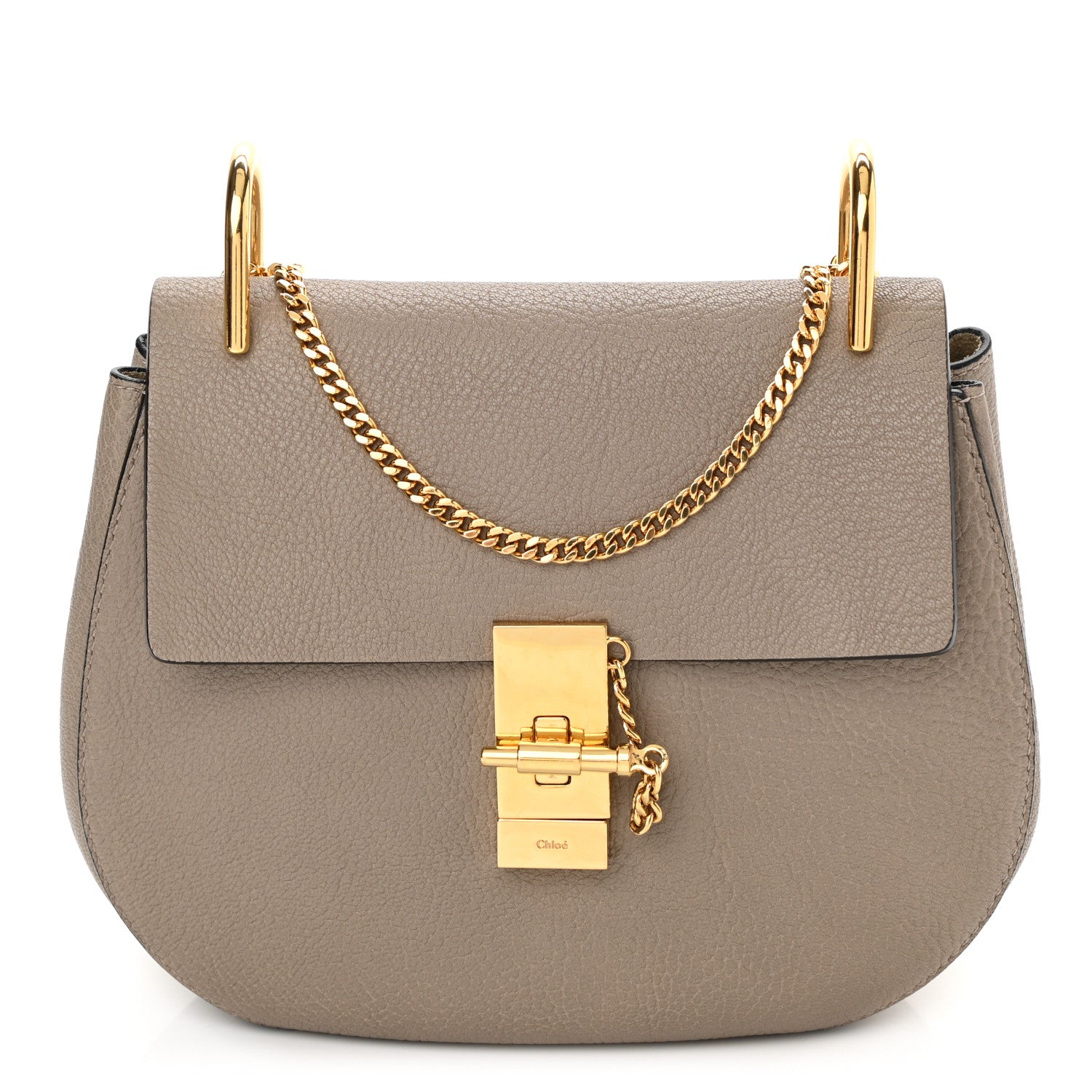 Chloe Grained Lambskin Drew Shoulder Bag Motty Grey 1 of 7