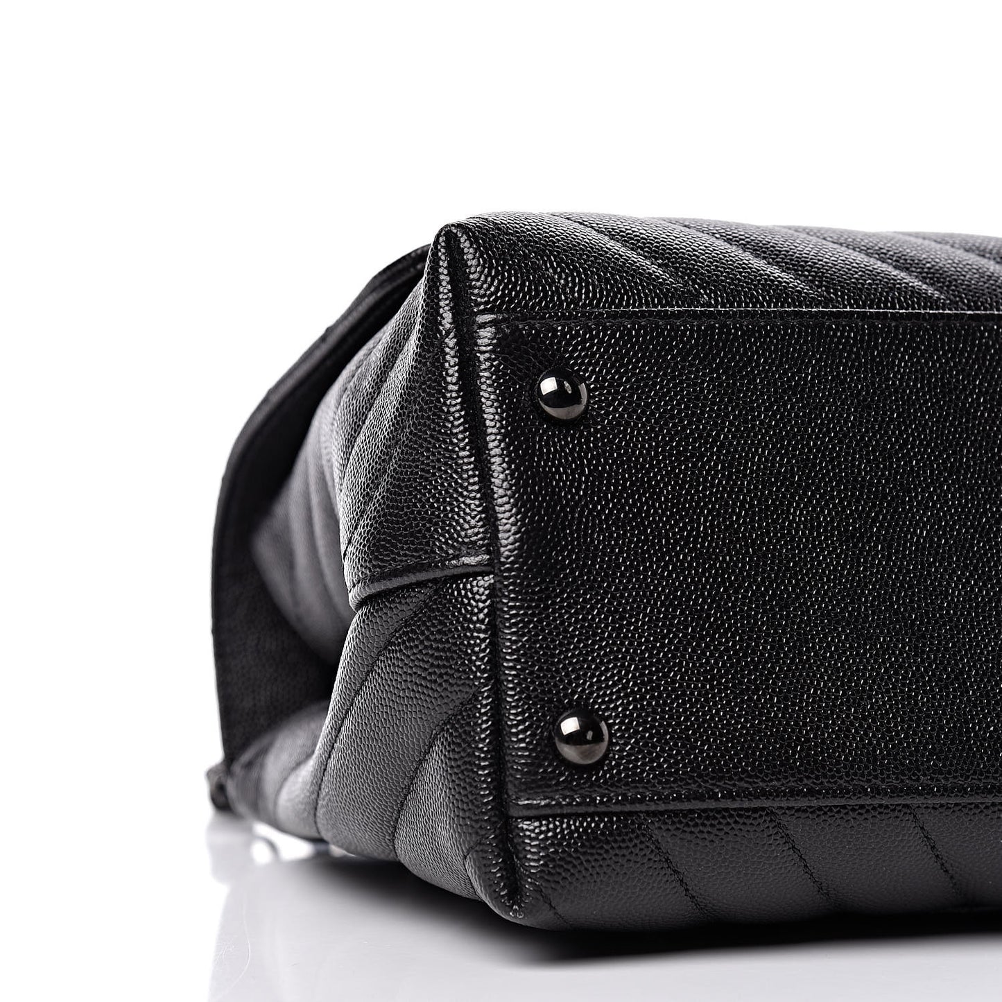 Caviar Chevron Quilted Small Coco Handle Flap So Black