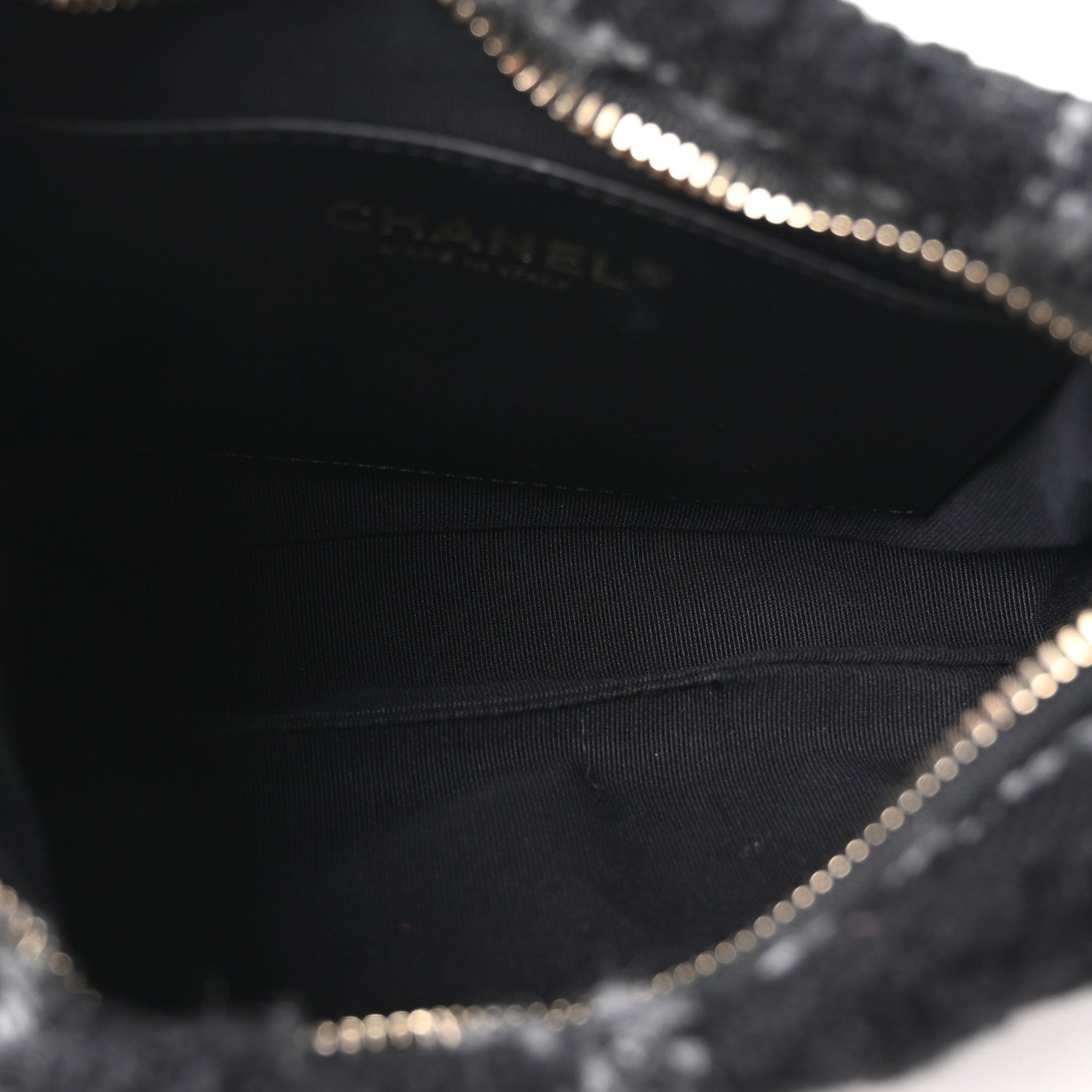 Chanel Cashmere Tweed Quilted CC Links Hobo Black Grey 5 of 11