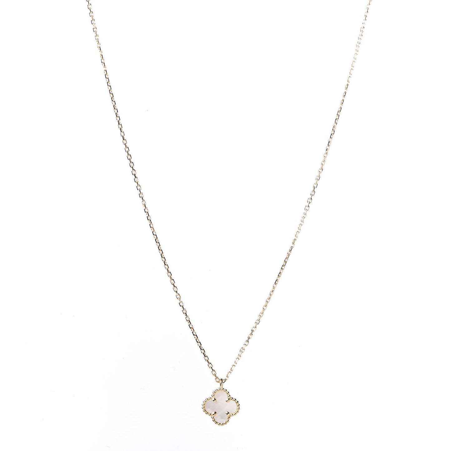 18K Yellow Gold Mother of Pearl Sweet Alhambra Pendant Necklace