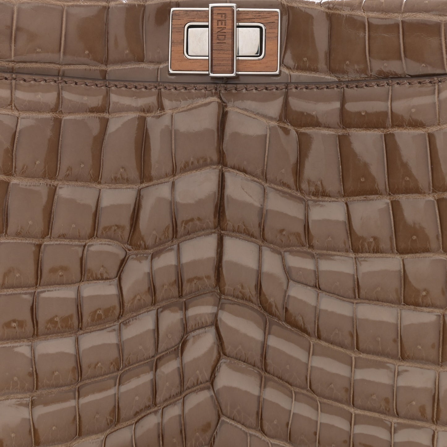 Crocodile Mini Peekaboo Iconic Satchel Brown