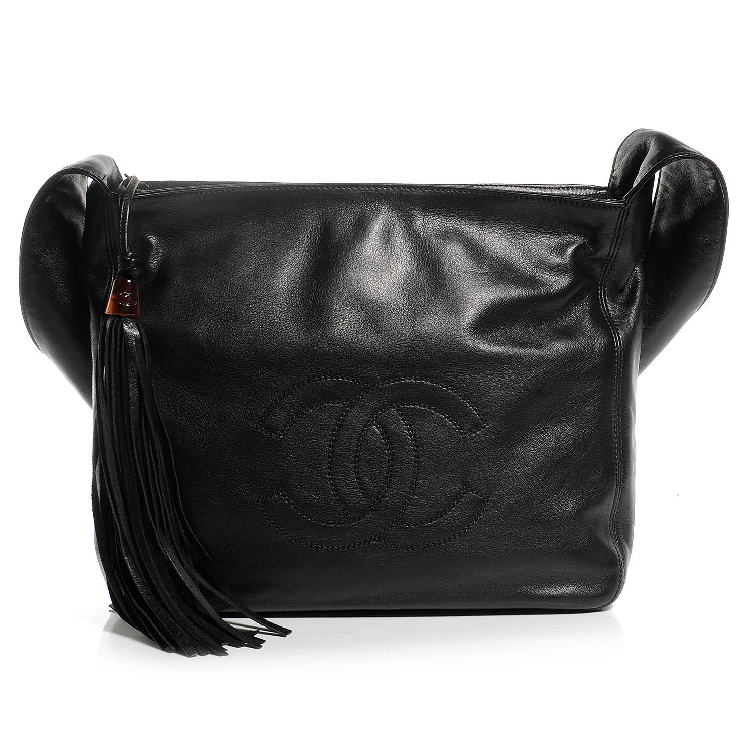 Chanel Lambskin CC Tassel Shoulder Bag Black 1 of 7