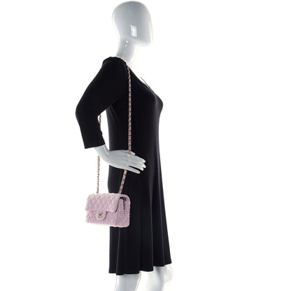 Chanel Tweed Quilted Mini Rectangular Flap Pink 2 of 9