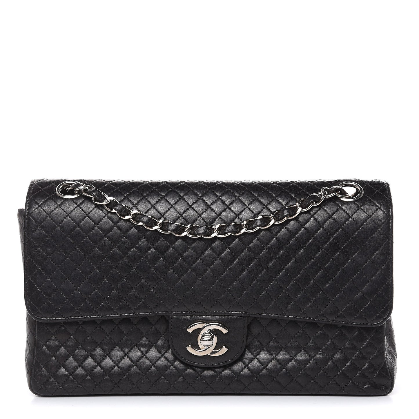 Lambskin Micro Quilted Medium Single Flap Black