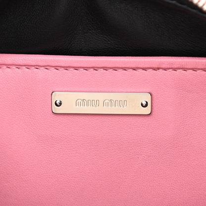 Miu Miu Nappa Matelasse Cavallino Patch Double Zip Shoulder Bag Miele Moro 6 of 10