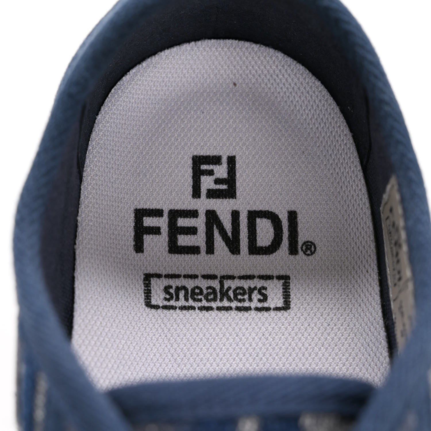 Fendi Woven Fabric FF Womens Domino Low Top Sneakers 36 Grigio