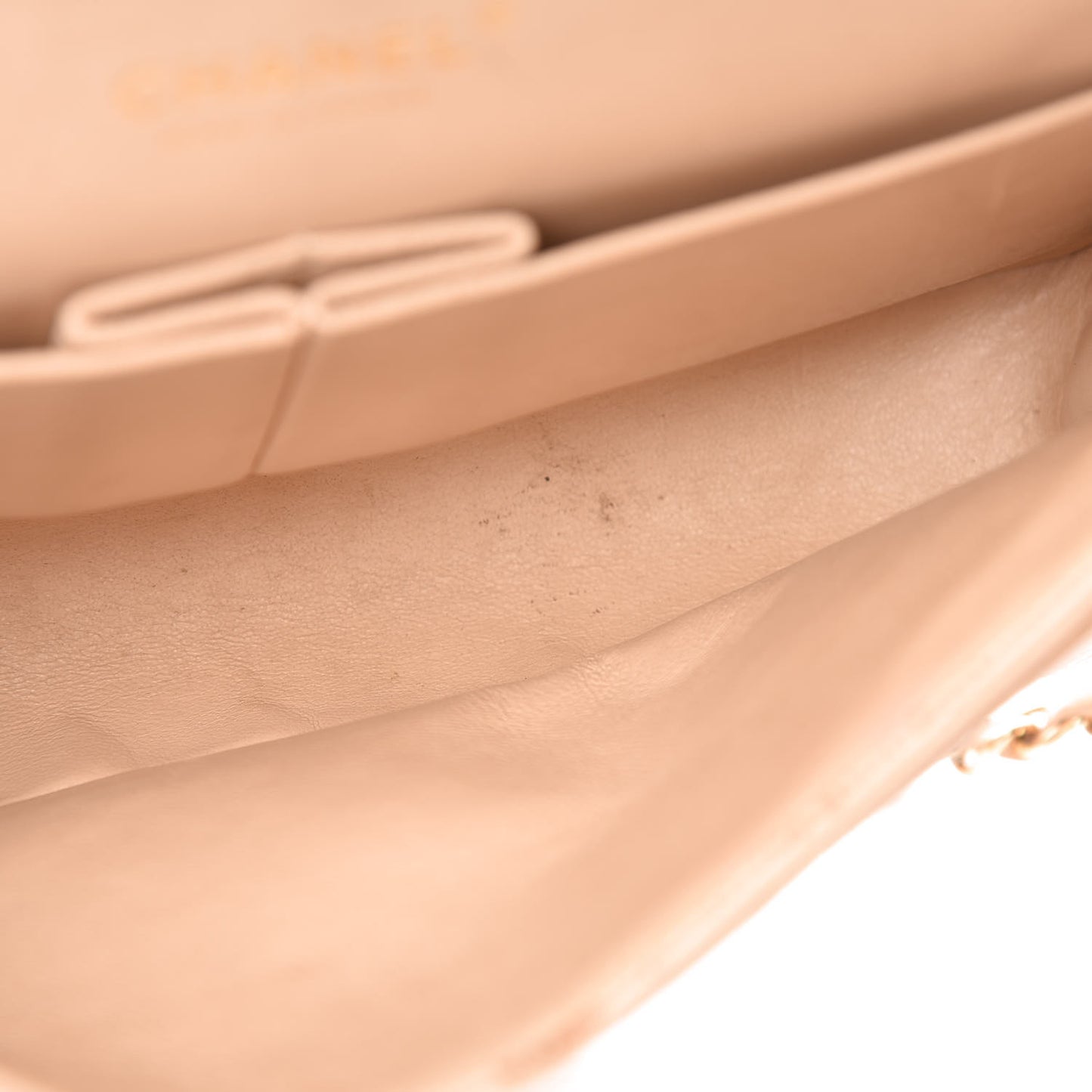 Caviar Quilted Medium Double Flap Beige Clair