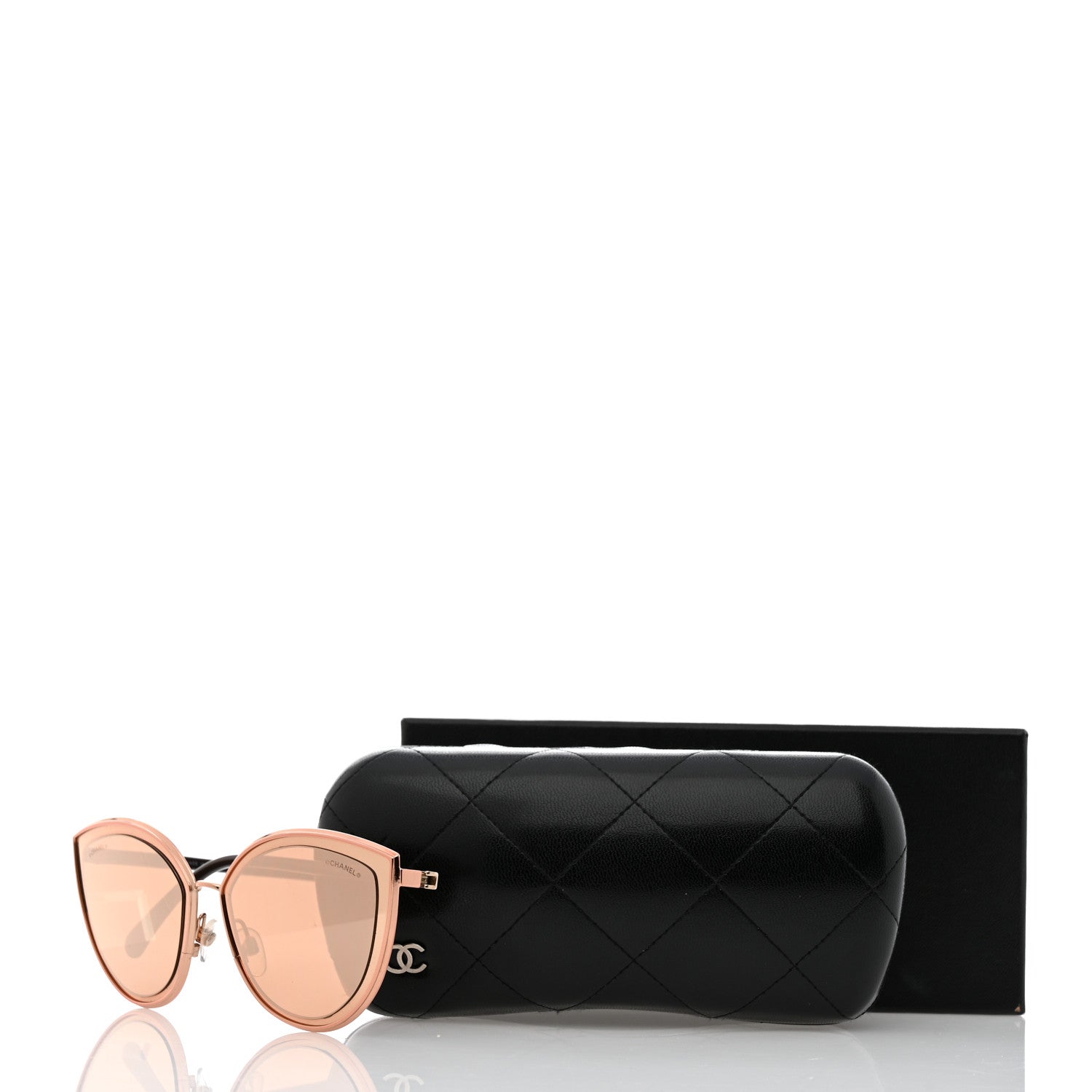 Chanel Metal Cat Eye Sunglasses 4222 Pink Gold 8 of 8