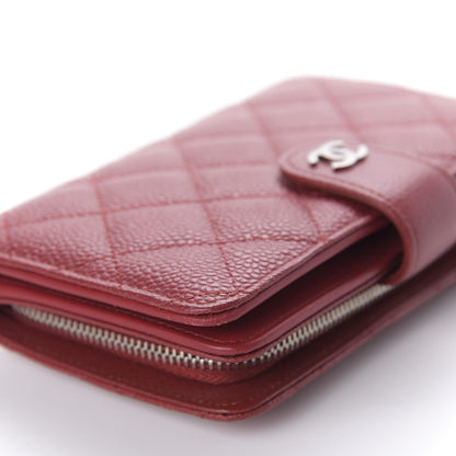 Chanel Caviar Quilted Zipped Pocket Wallet Red 10 of 10