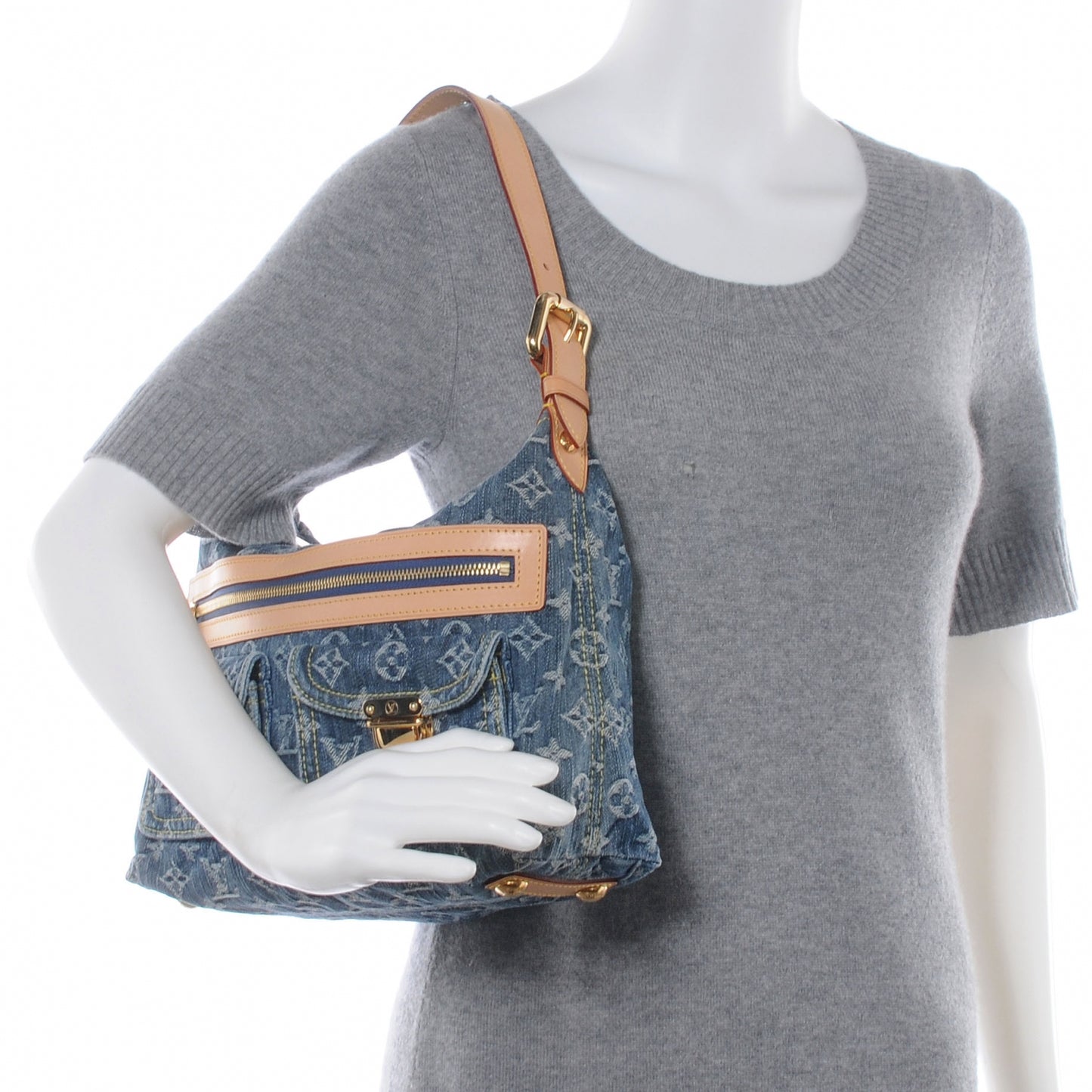 Monogram Denim Baggy PM Blue