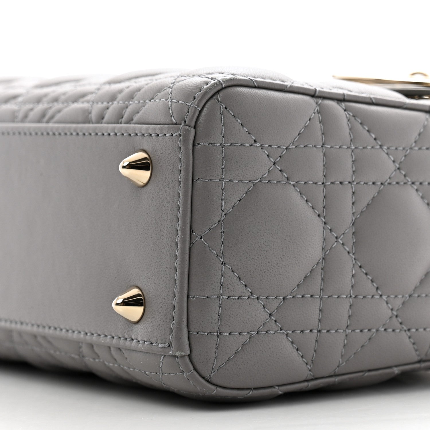 Christian Dior Lambskin Cannage Small My ABCDior Lady Dior Grey 10 of 13