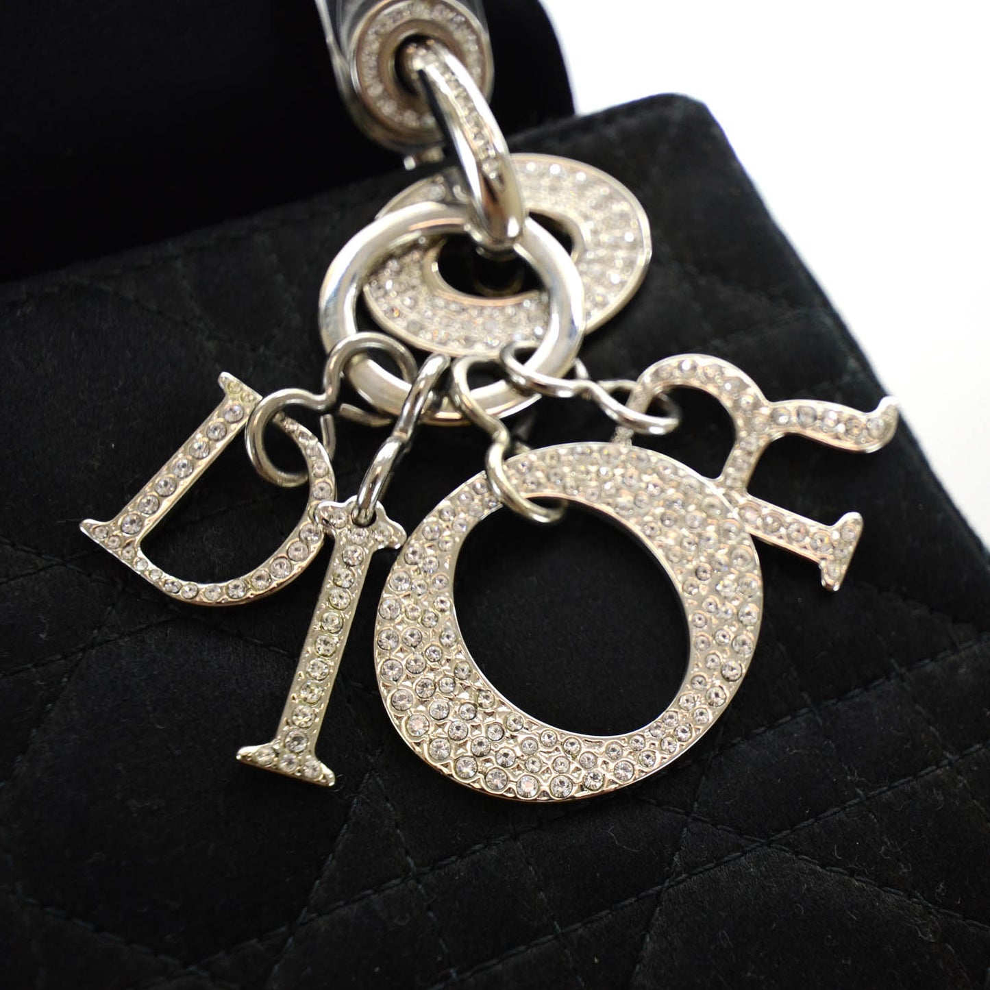 Satin Swarovski Crystal Cannage Mini Lady Dior Black
