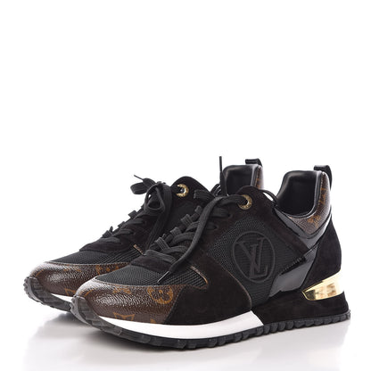 Louis Vuitton Suede Monogram Run Away Sneakers 38.5 Black 3 of 7