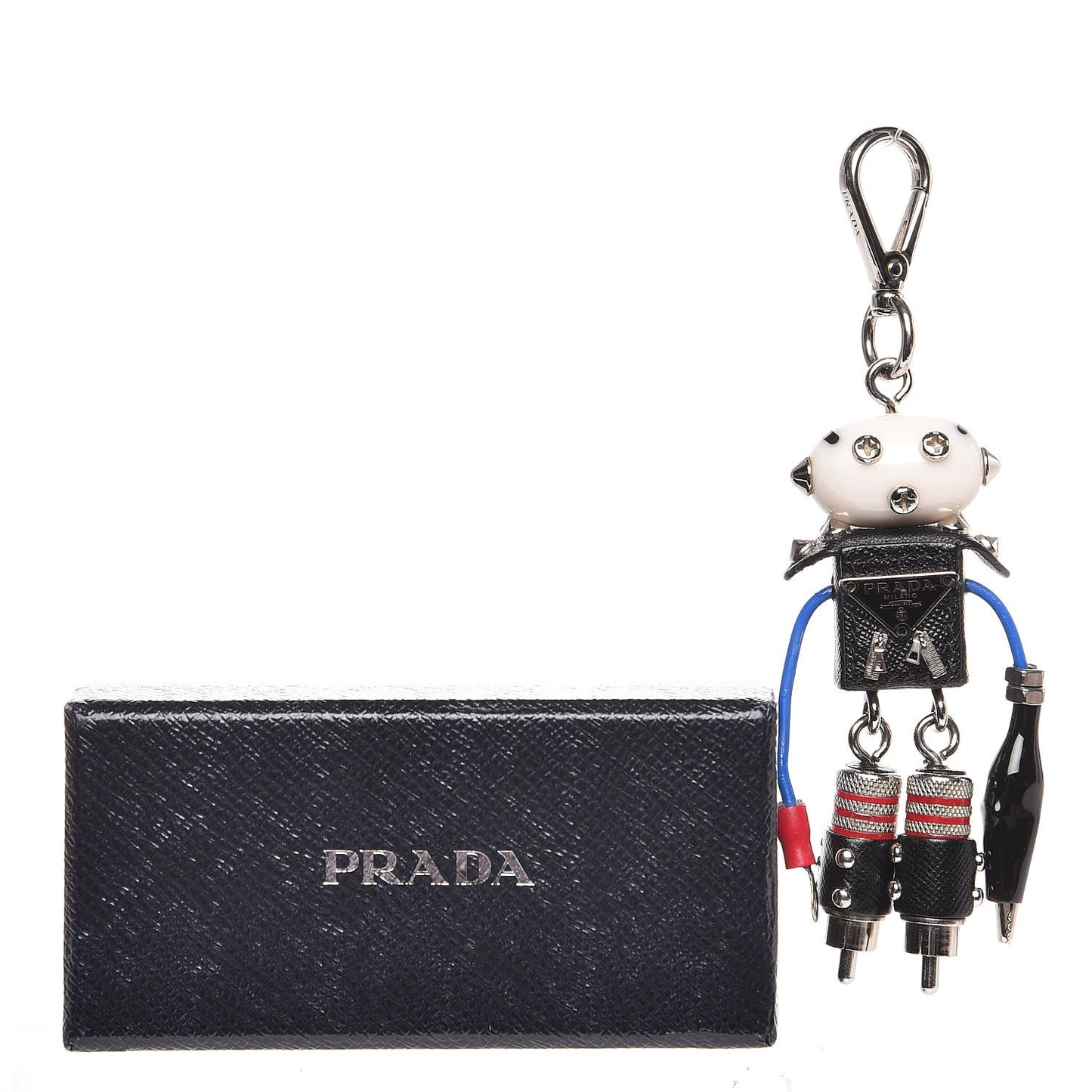 Saffiano Edward Robot Trick Keychain