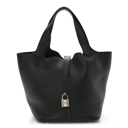 Hermes Taurillon Clemence Picotin Lock 22 MM Black 1 of 10