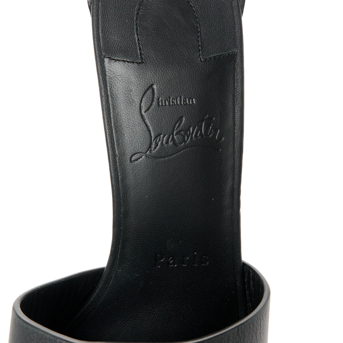 Calfskin Logo Embossed So CL 55 Mule 38 Black