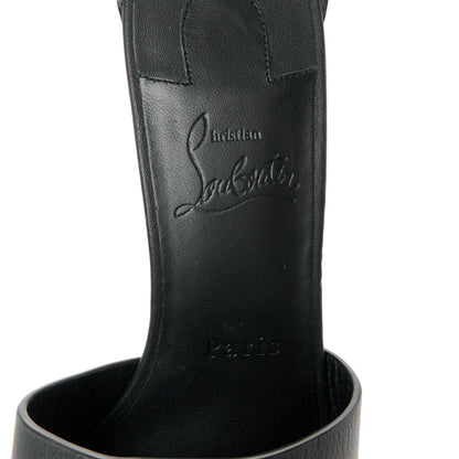 Christian Louboutin Calfskin Logo Embossed So CL 55 Mule 38 Black 7 of 8