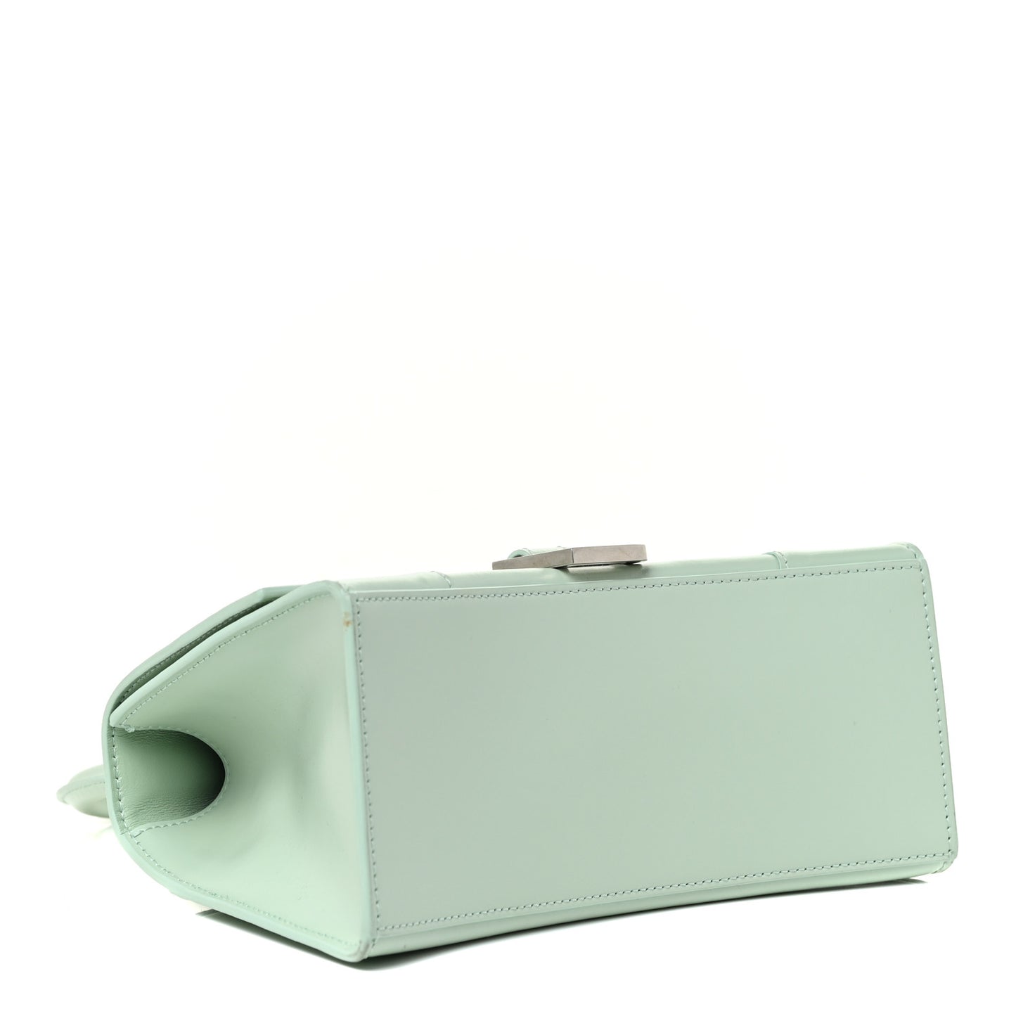 Shiny Box Calfskin Small Hourglass Top Handle Bag Light Green