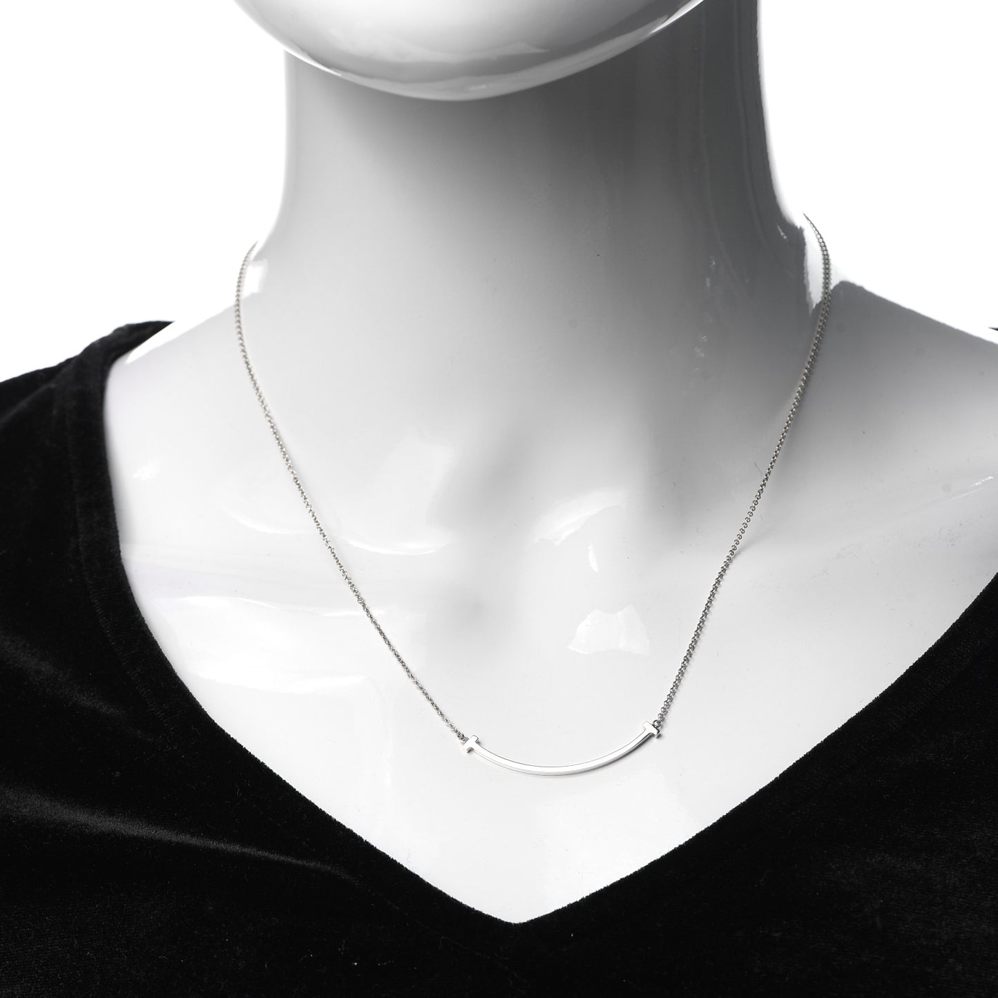 Sterling Silver Small T Smile Pendant Necklace