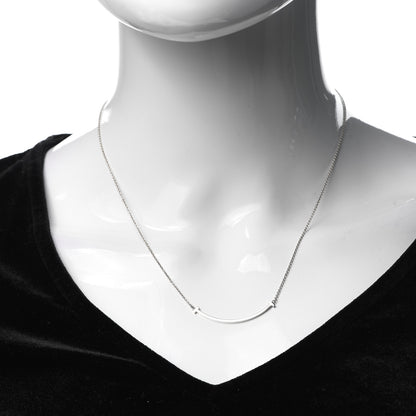 Tiffany Sterling Silver Small T Smile Pendant Necklace 2 of 6