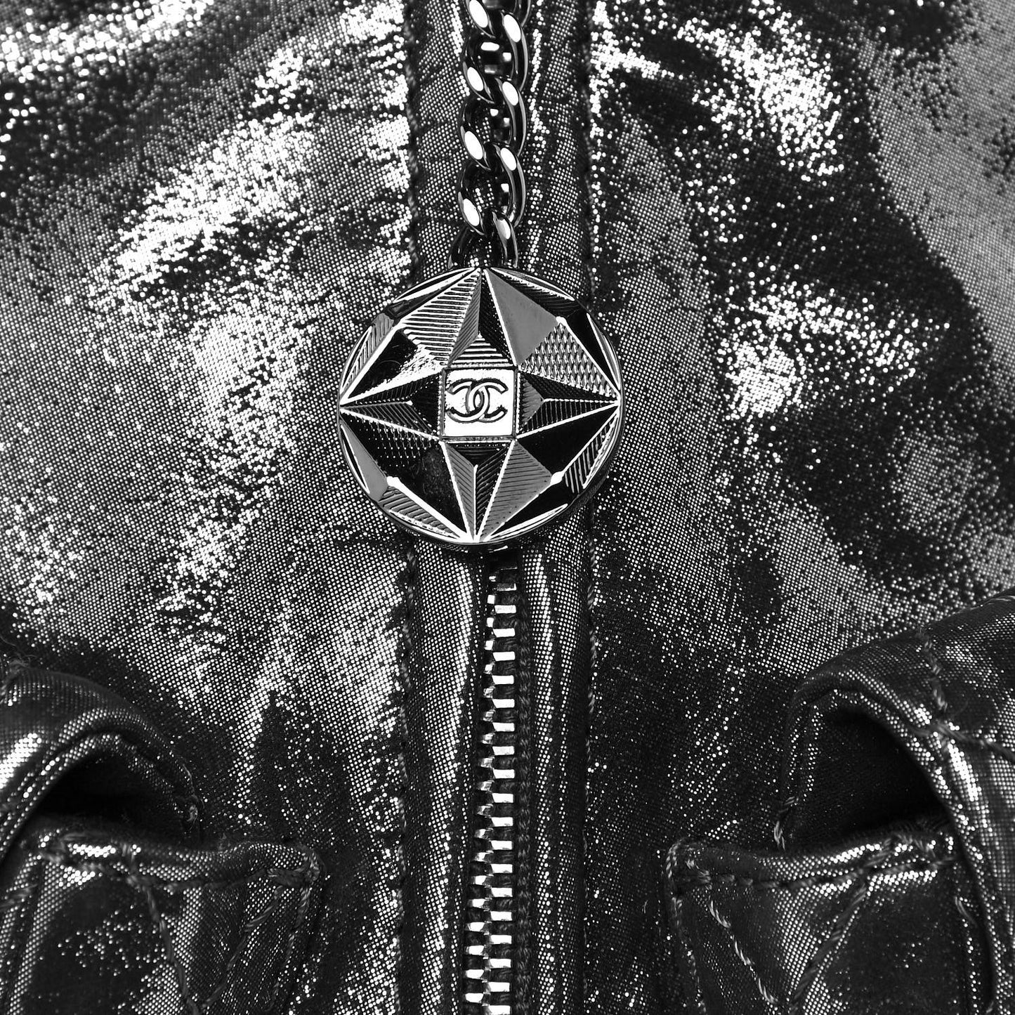 Iridescent Calfskin Mini Backpack Is Back Silver