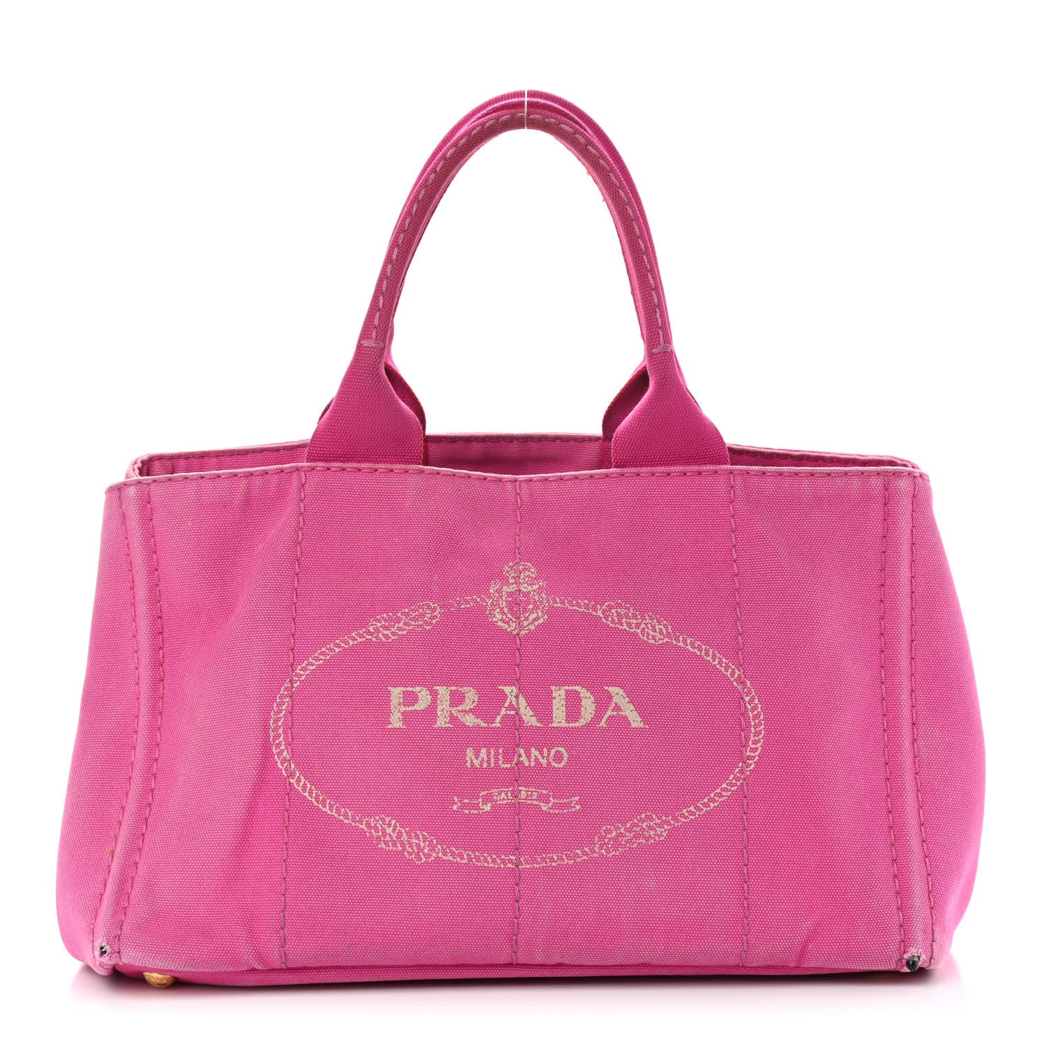Prada Canapa Small Logo Shopping Tote Fuxia 1 of 20