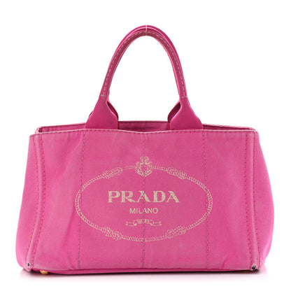 Prada Canapa Small Logo Shopping Tote Fuxia 1 of 20