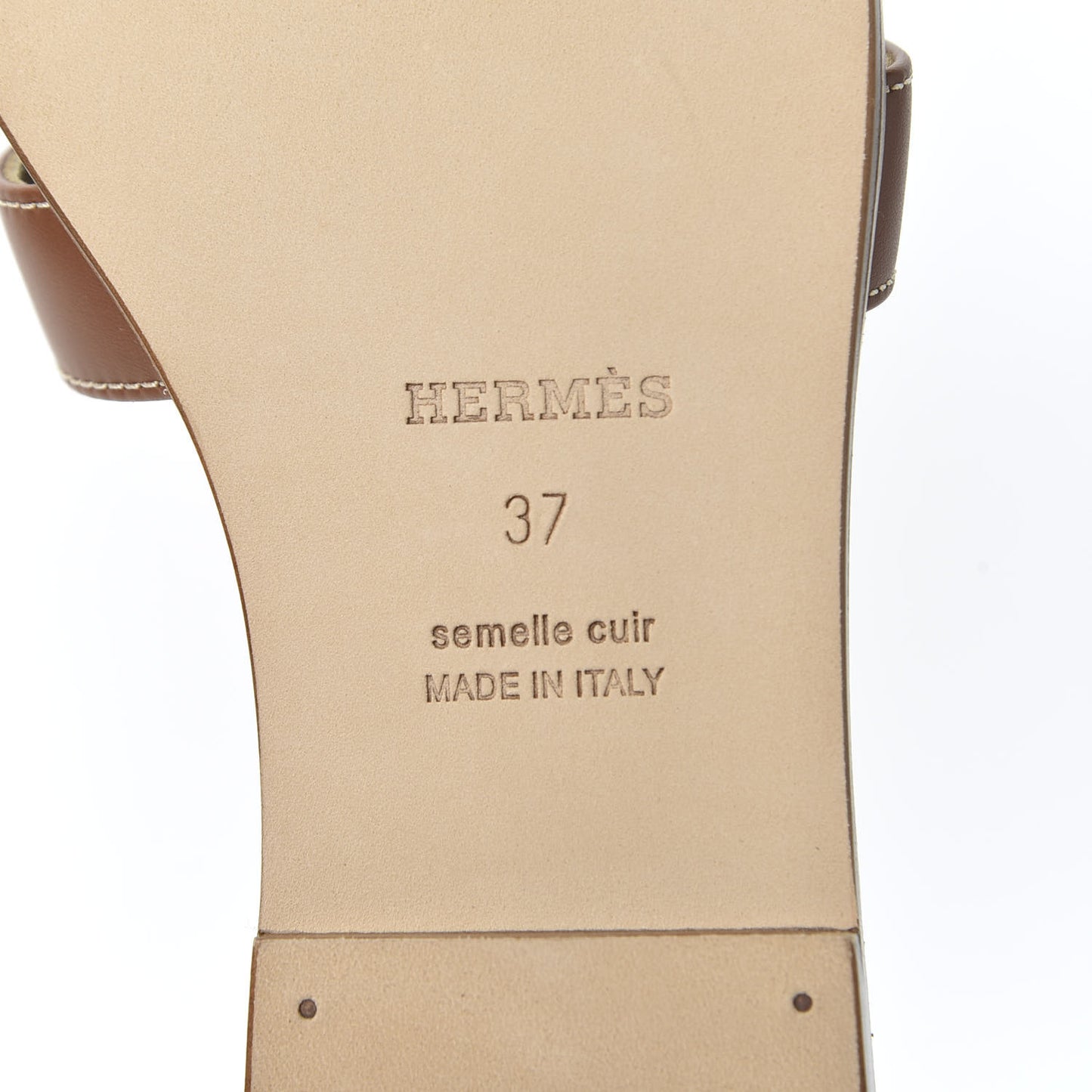 Box Calfskin Oran Sandals 37 Gold