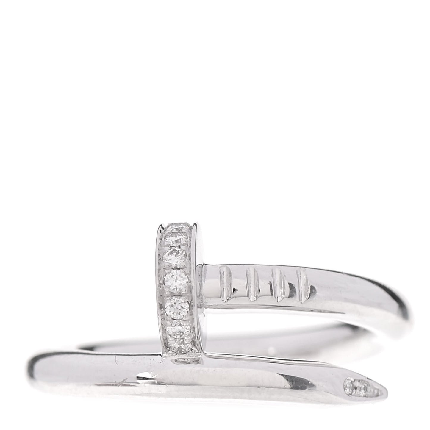 18K White Gold Diamond Juste Un Clou Ring 53 6.25
