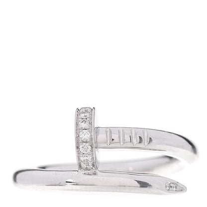 Cartier 18K White Gold Diamond Juste Un Clou Ring 53 6.25 1 of 5