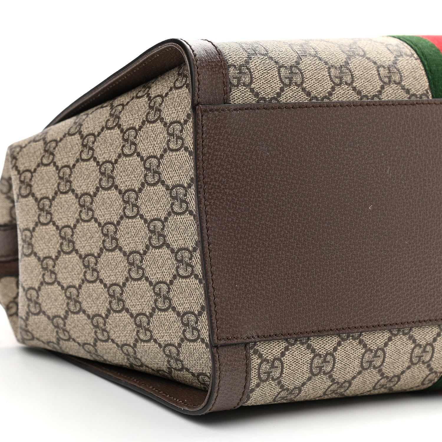 Gucci GG Supreme Monogram Web Medium Ophidia Tote Bag Brown 10 of 12