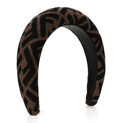 Fendi Wool Cashmere FF Logo Headband Tobacco 3 of 10