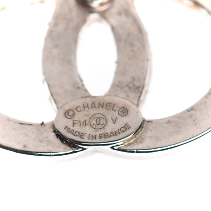 Chanel Crystal Timeless CC Earrings Silver 4 of 8