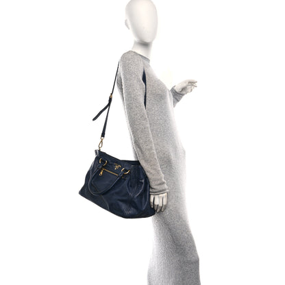 Prada Soft Calfskin Shopping Tote Baltico 2 of 10