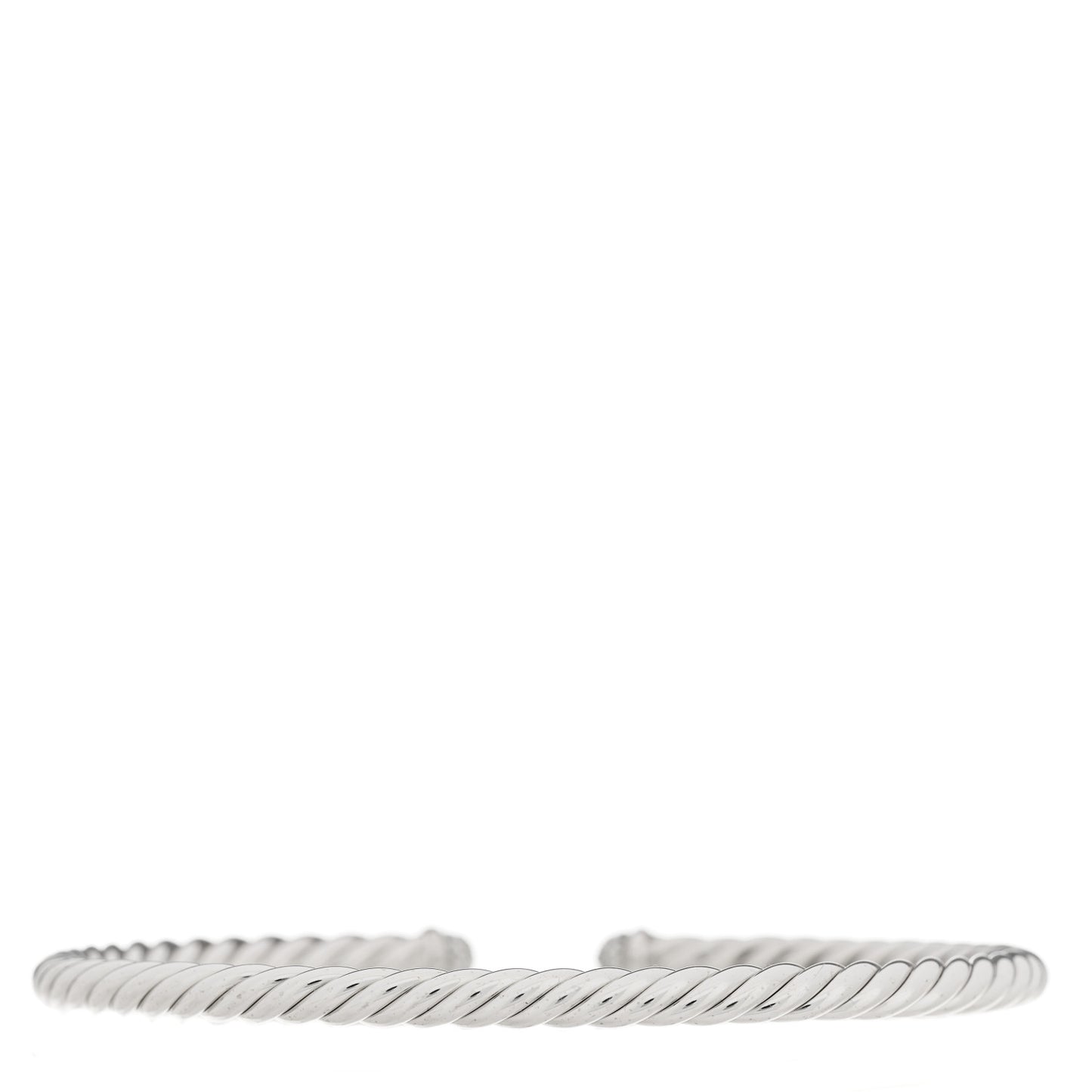 18K White Gold Diamond 4mm Cable Flex Cuff Bracelet